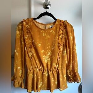 Madewell Floral Peplum Blouse